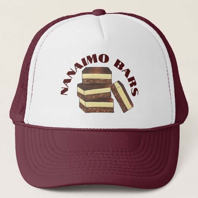 Canadian Nanaimo Bar BC Canada Bakery Dessert Food Trucker Hat (Front)