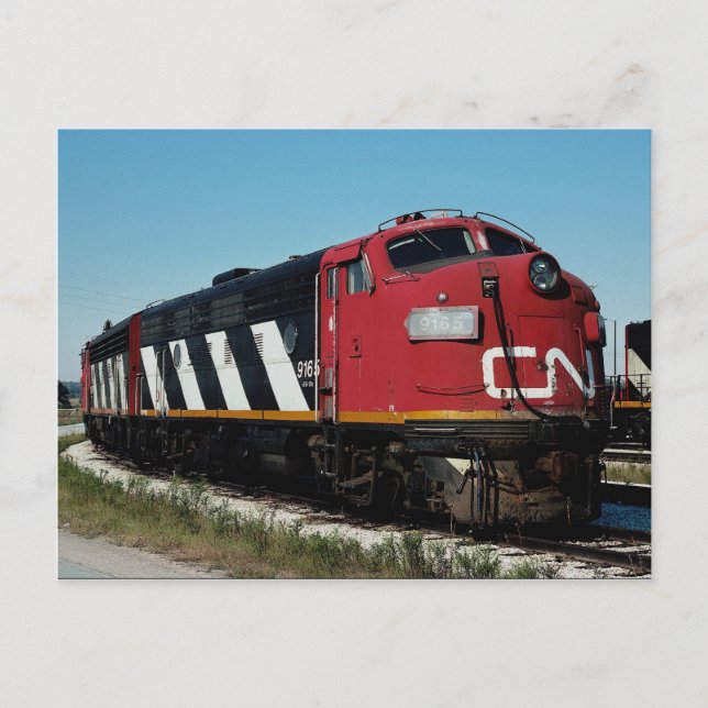 Canadian National FP-7 a+a set, No. 9165, Toronto, Postcard (Front)