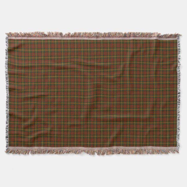 Canadian National Maple Leaf Tartan Throw Blanket (Front)