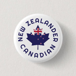 Canadian New Zealander Roots 3 Cm Round Badge