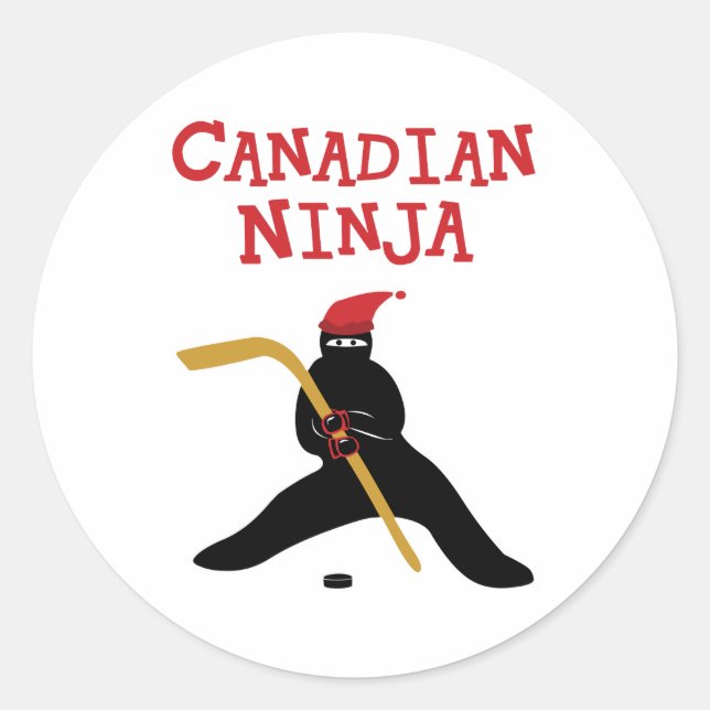 Canadian Ninja Classic Round Sticker (Front)