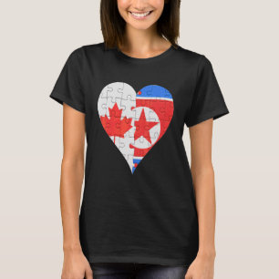 Canadian North Korean Flag Heart T-Shirt