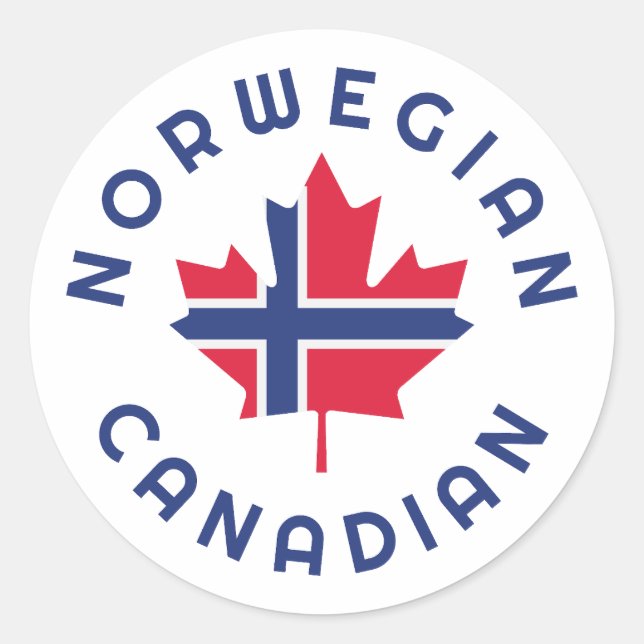 Canadian Norwegian   Roots Classic Round Sticker (Front)