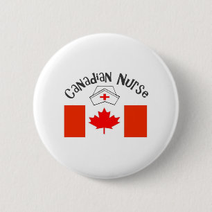 Canadian Nurse (Canadian Flag) Nurse Cap 6 Cm Round Badge