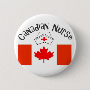 Canadian Nurse (Canadian Flag) Nurse Cap 6 Cm Round Badge