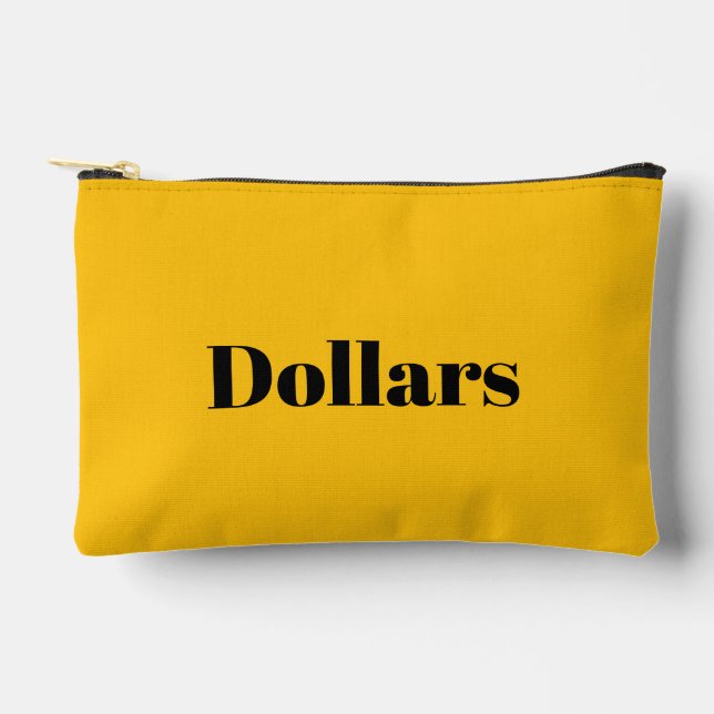 Canadian or US Dollars zippered bag (Front)