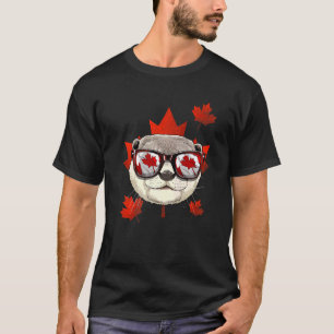 Canadian Otter Maple Leaf Patriotic Canada Flag T-Shirt