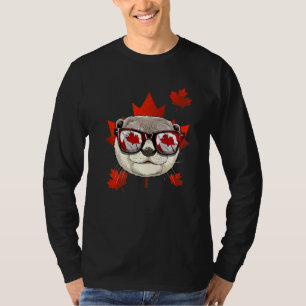 Canadian Otter Maple Leaf Patriotic Canada Flag T-Shirt