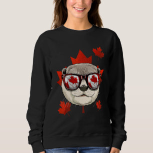 Canadian Otter Maple Tree Leaf Canada Flag Sea Ott Sweatshirt
