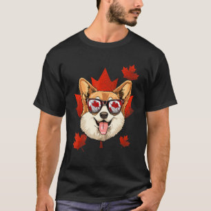 Canadian Pembroke Welsh Corgi Maple Tree Leaf Cana T-Shirt
