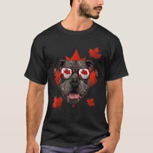 Canadian Pit Bull Dog Maple Leaf Patriotic Canada  T-Shirt