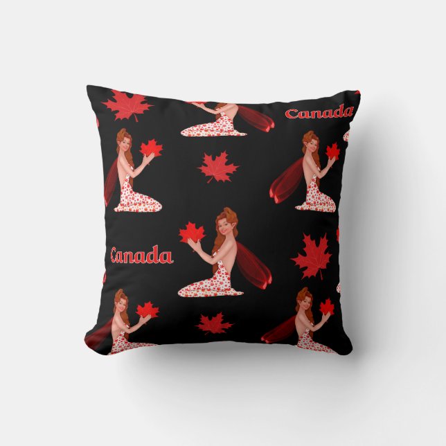 Canadian Pixie with Maple Leaf Cushion (Front)