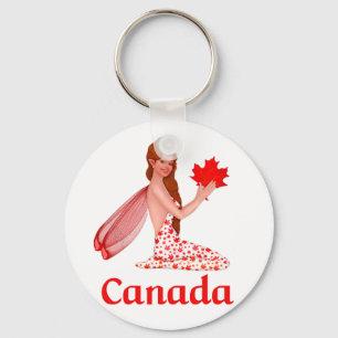 Canadian Pixie with Maple Leaf Key Ring