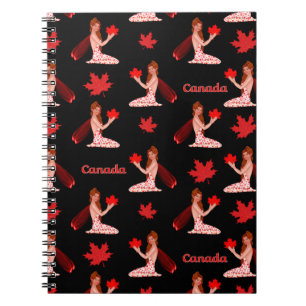 Canadian Pixie with Maple Leaf Spiral Notebook