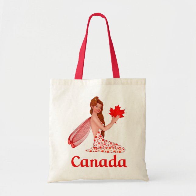 Canadian Pixie with Maple Leaf Tote Bag (Front)