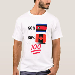 Canadian Plus Costa Rican Mix Flag Heritage T-Shirt