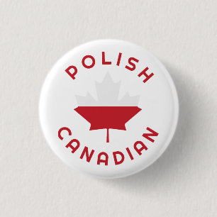 Canadian Polish   Roots 3 Cm Round Badge