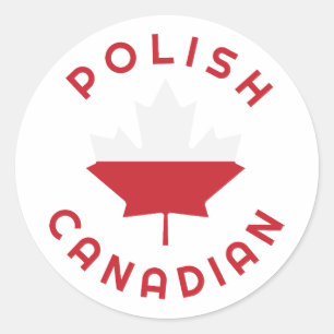 Canadian Polish   Roots Classic Round Sticker