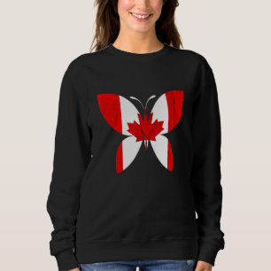 Canadian Pride Butterfly Maple Leaf Canadian Flag Sweatshirt