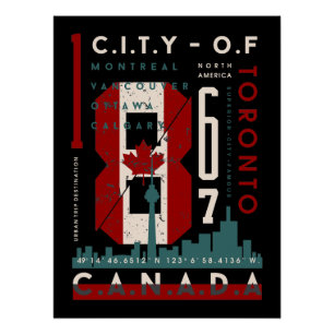 Canadian Pride: City Coordinates & National Legacy Poster
