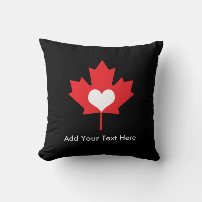 Canadian Pride - I Love Canada Maple Leaf Cushion (Front)