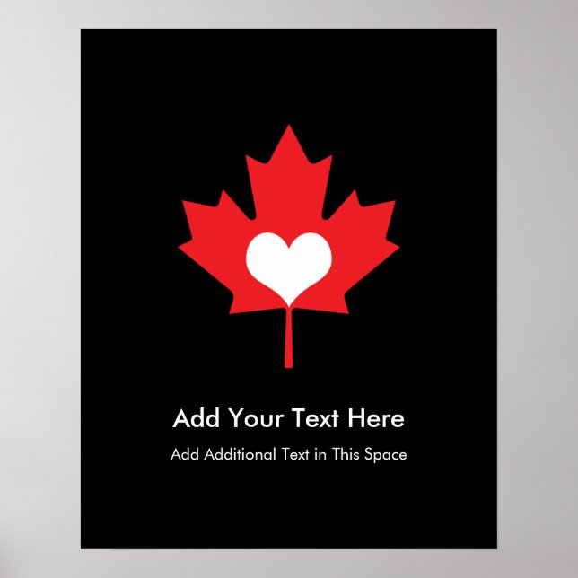 Canadian Pride - I Love Canada Maple Leaf Poster (Front)