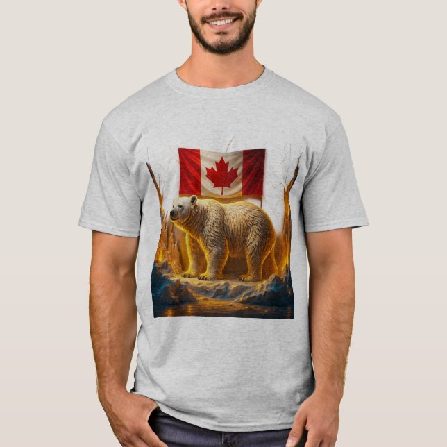 "Canadian Pride Polar Bear Tee – Majestic Wilderne (Front)