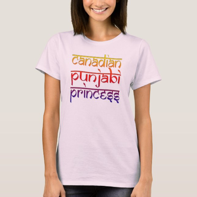 canadian punjabi princess funny indian desi design T-Shirt (Front)