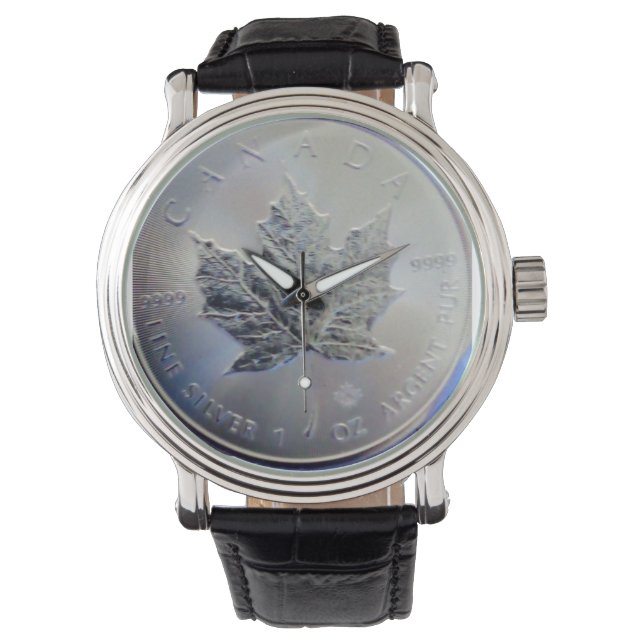 Canadian Pure Silver Maple Leaf  Watch (Front)