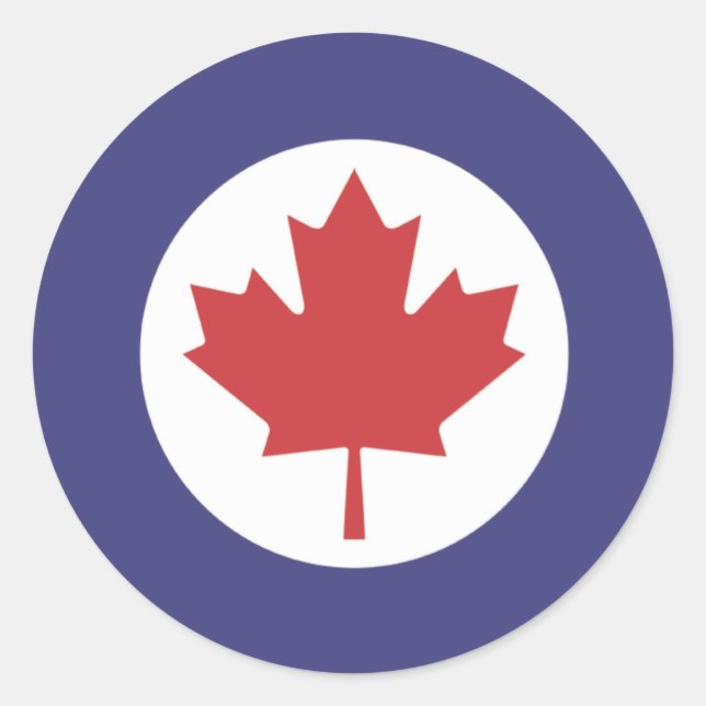 Canadian RAF Maple Leaf Roundel Classic Round Sticker (Front)