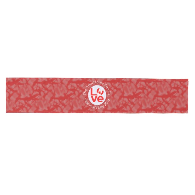 Canadian Red LOVE Flag Personalised  Medium Table Runner (Horizontal)