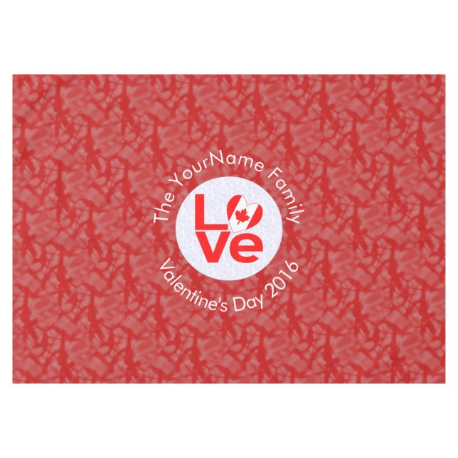 Canadian Red LOVE Flag Personalised  Tablecloth (Front (Horizontal))