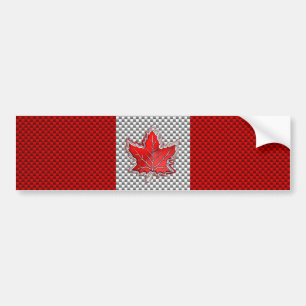 Canadian Red Maple Leaf in Carbon Fibre looks Bumper Sticker