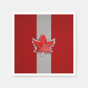Canadian Red Maple Leaf in Carbon Fibre looks Napkin