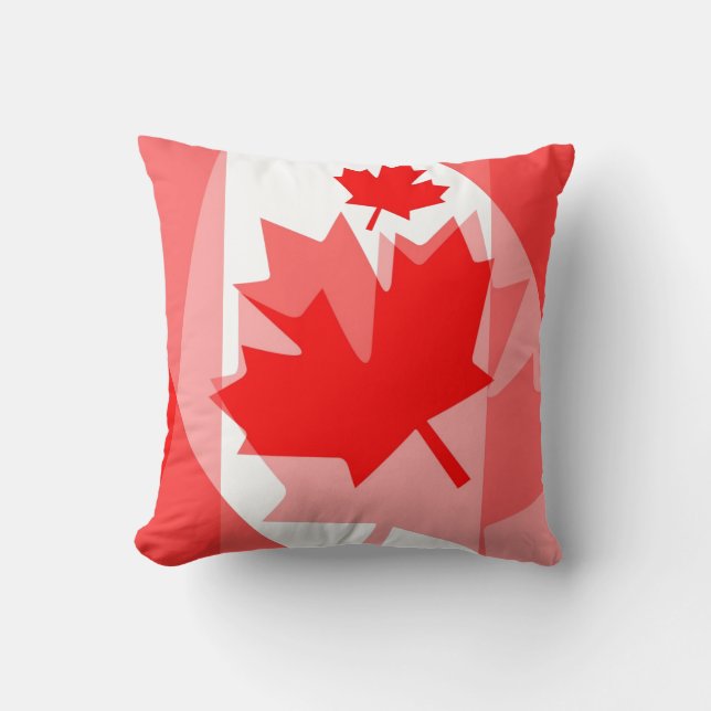 Canadian red Maple Leaf Layered Style CANADA Cushion (Front)