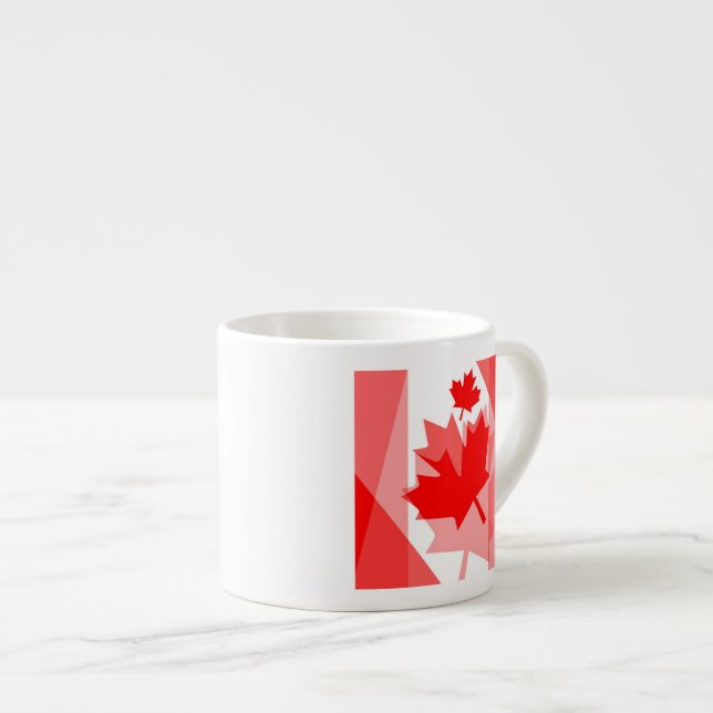 Canadian red Maple Leaf Layered Style CANADA Espresso Cup (Front Right)