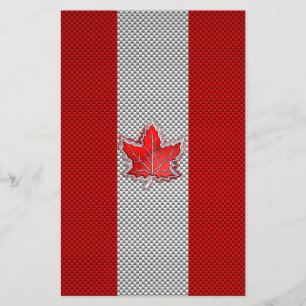 Canadian Red Maple Leaf on Carbon Fibre Print Flyer