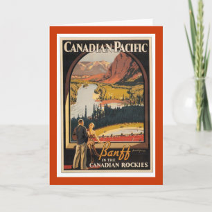 Canadian Rockies Travel Poster Vertical Card