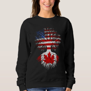 Canadian Roots American Grown Canada Flag   Men Wo Sweatshirt