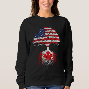 Canadian Roots American Grown Canada Flag Men Wome Sweatshirt