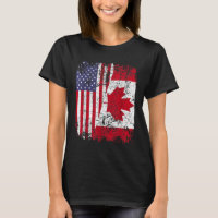 CANADIAN ROOTS Half American Flag CANADA