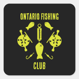 Canadian Salmon Fishing Square Sticker