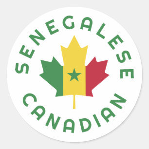 Canadian Senegalese Roots Classic Round Sticker