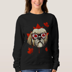 Canadian Shih Tzu Maple Tree Leaf Canada Flag Pet  Sweatshirt