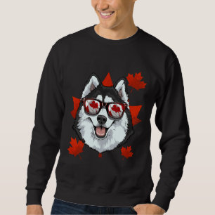 Canadian Siberian Husky Dog Maple Leaf Patriotic C Sweatshirt