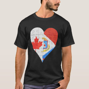 Canadian Sint Maartener Flag Heart T-Shirt