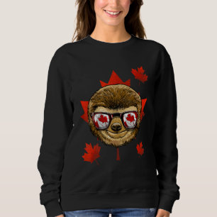 Canadian Sloth Maple Tree Leaf Canada Flag Lazy Sl Sweatshirt
