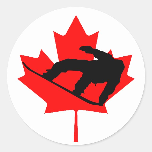 Canadian Snowboarder Classic Round Sticker (Front)