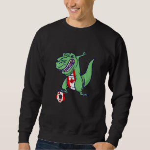 Canadian Soccer Team Dino Dabbing Rex Maple Leaf C Sweatshirt