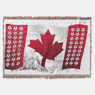 Canadian Soccer Themed  Throw Blanket